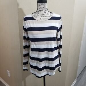 Liz Claiborne stripe crew‎ neck shirt size L